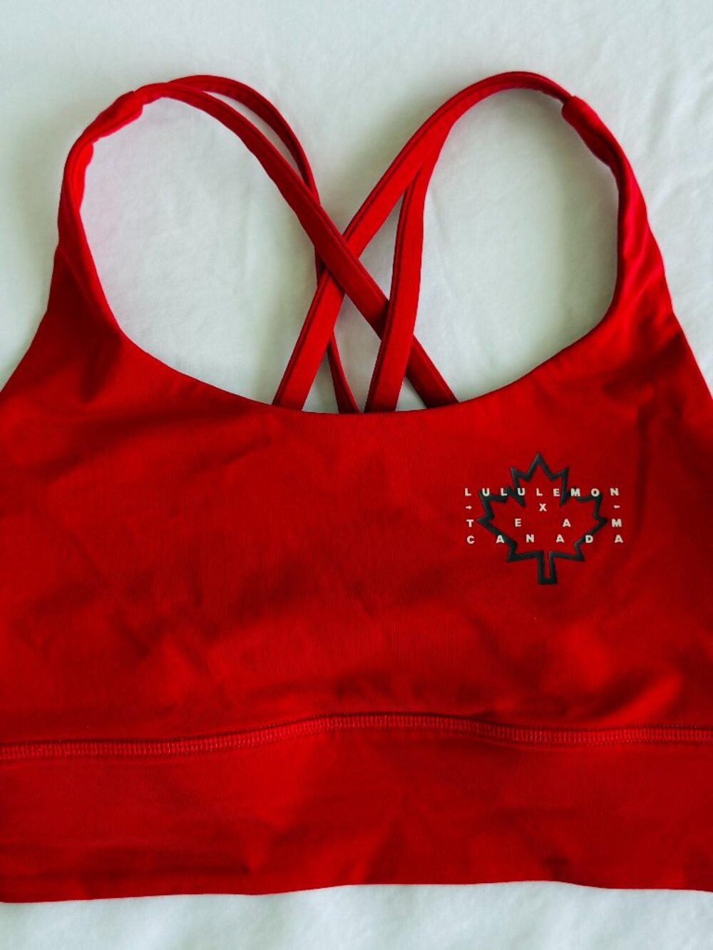 Lululemon Energy Longline Bra Medium Support, B–D Cups Team Canada, Sz 5